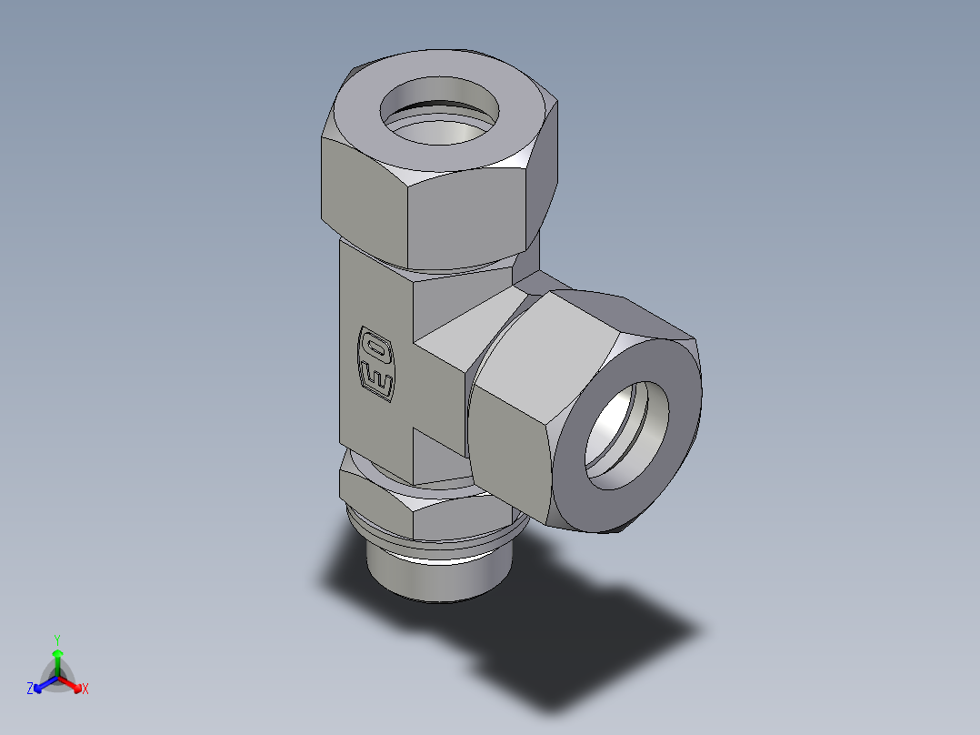 卡套式工业通用硬管接头EO_Adjustable_locknut_run_tee_LEE18ZLMCF