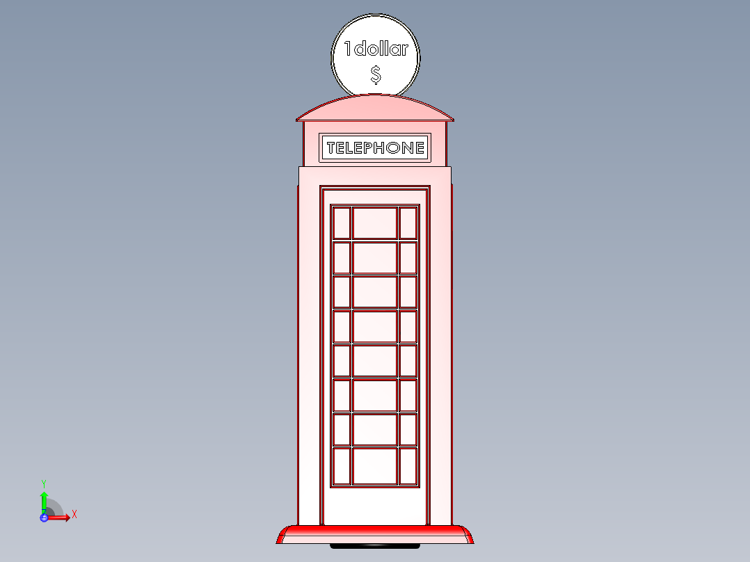 电话投币箱前视图