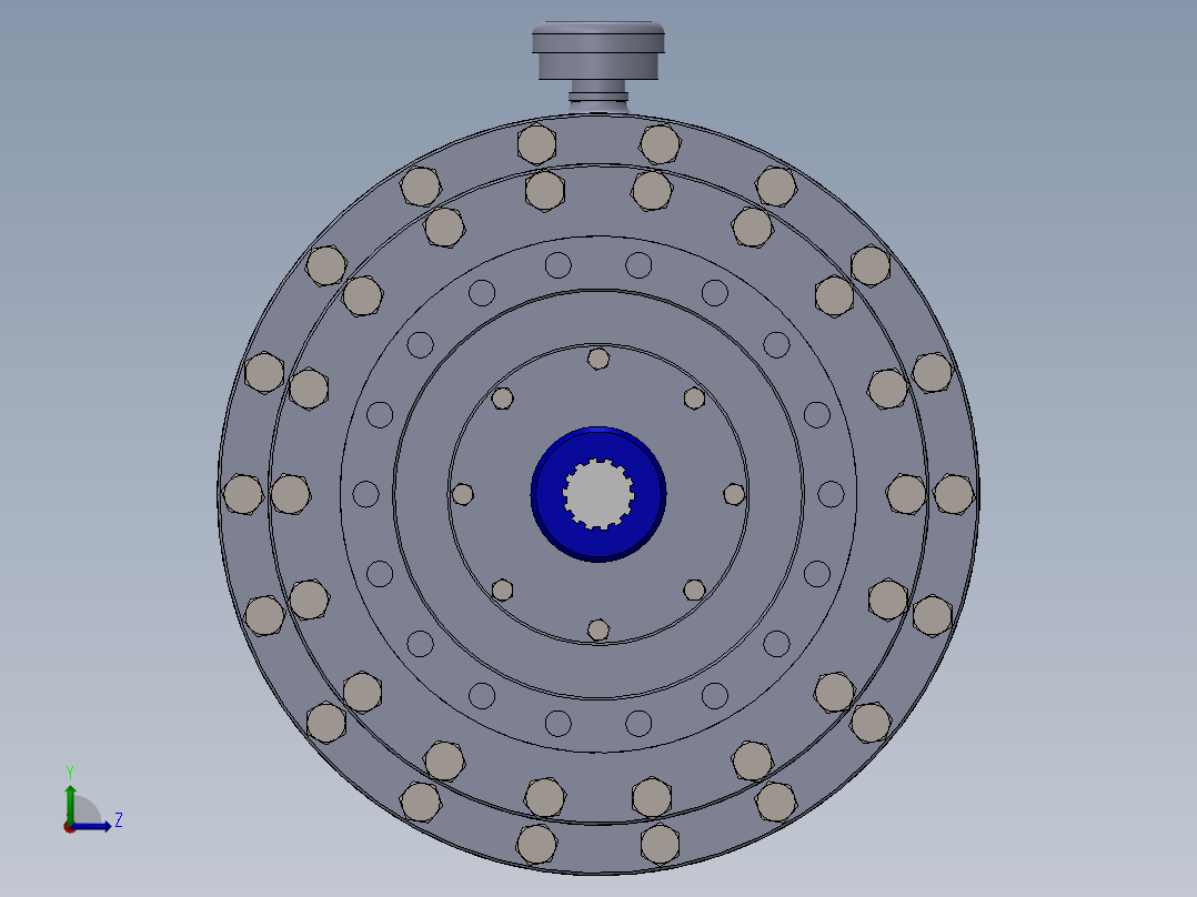 盾构掘进机刀盘驱动系统三级行星齿轮减速机左视图