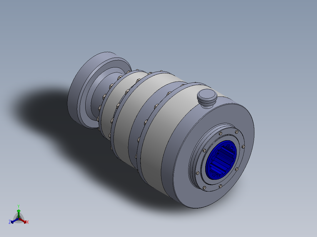 盾构掘进机刀盘驱动系统三级行星齿轮减速机正等轴测图