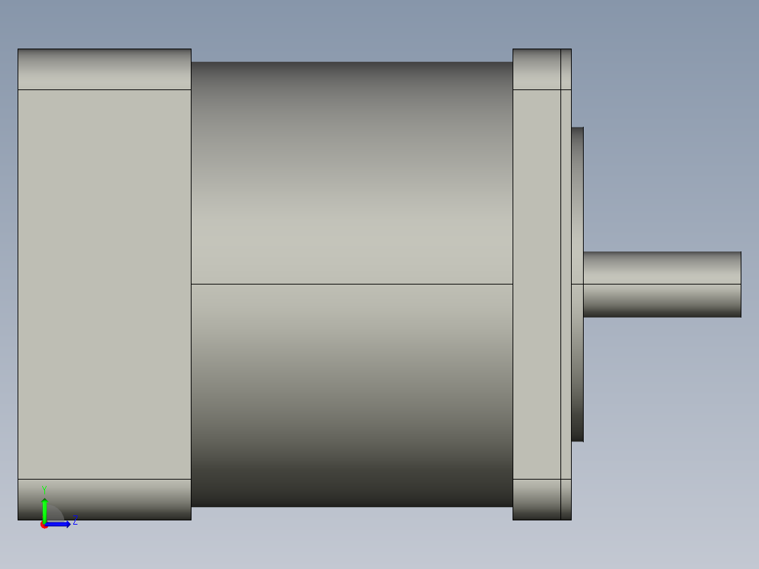MPC023-24-CRI，步进电机断开左视图