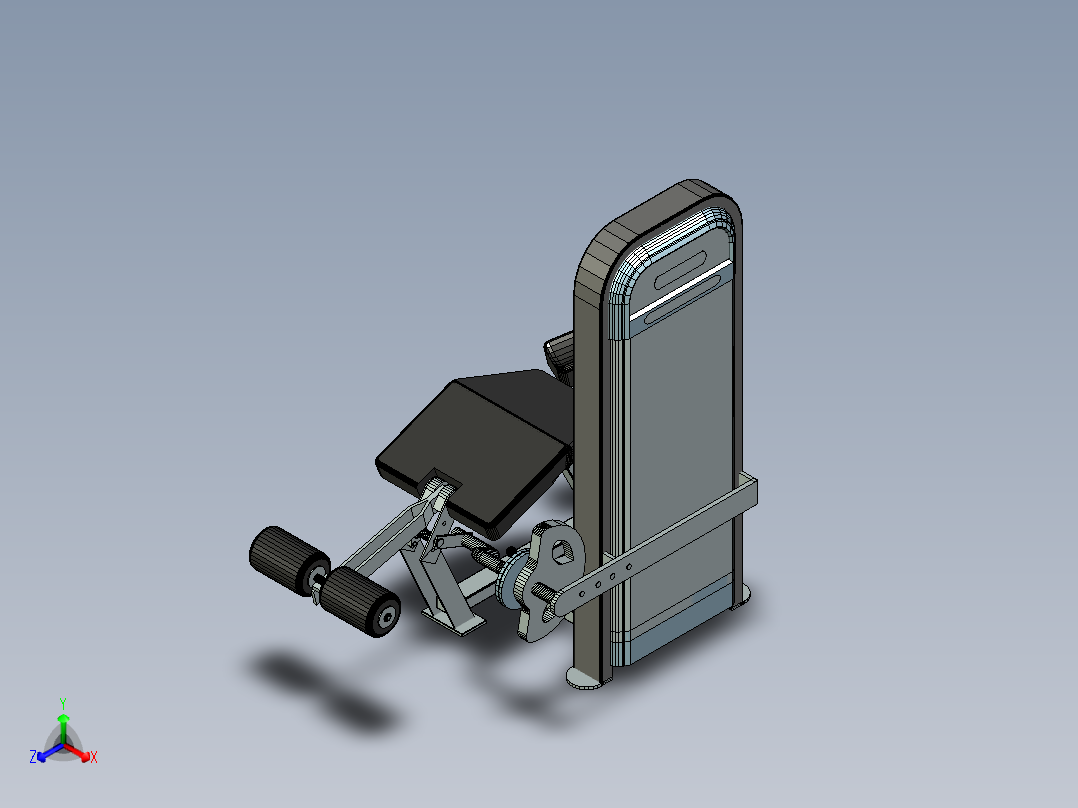 腿屈伸训练器正等轴测图