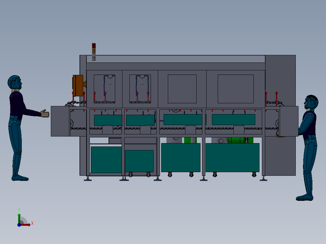 通道式高压喷淋清洗机前视图