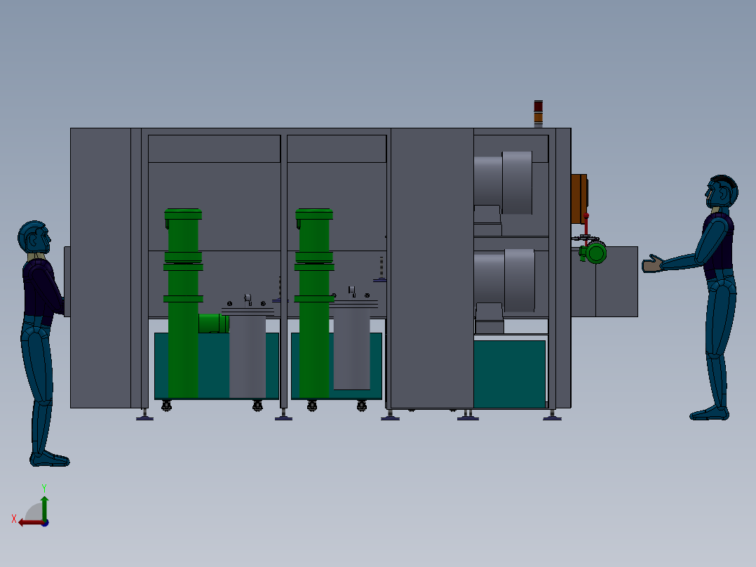 通道式高压喷淋清洗机后视图