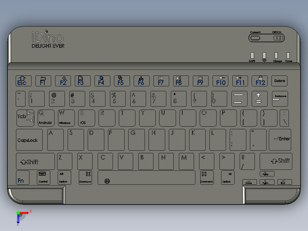 平板电脑键盘俯视图