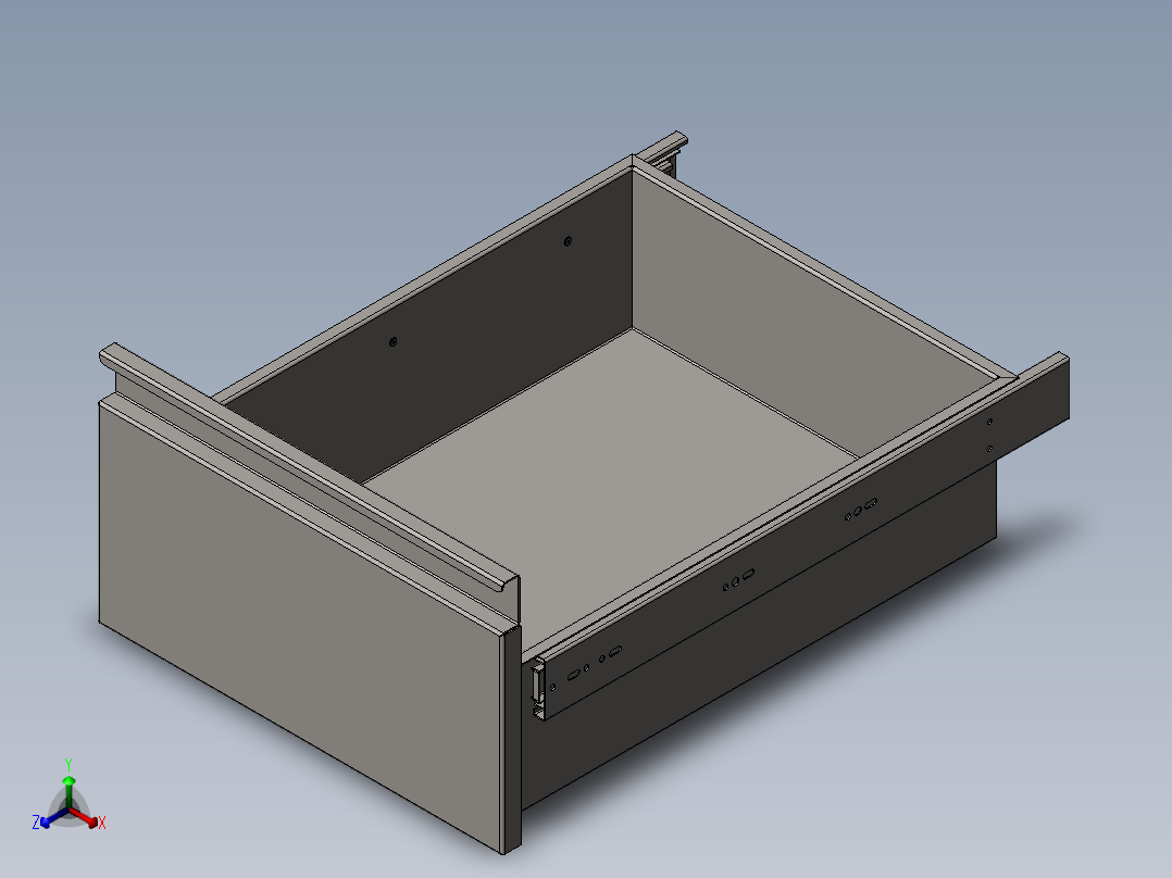 钣金抽屉正等轴测图