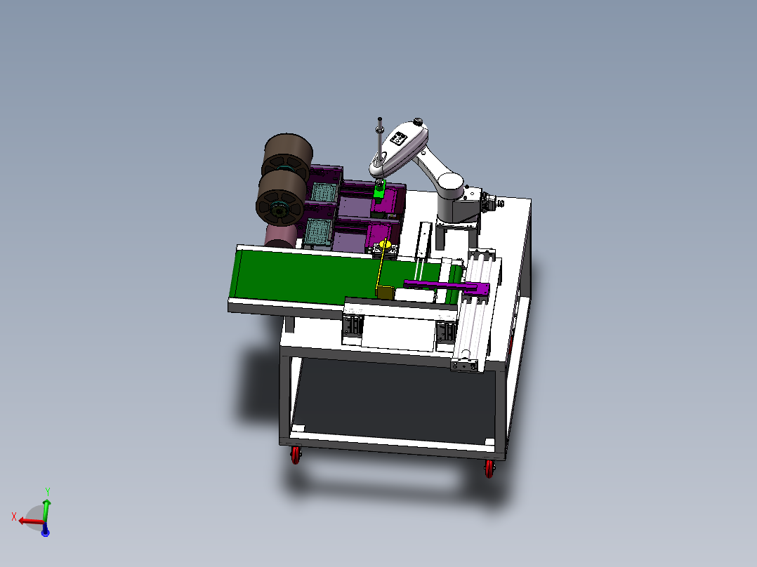 SCARA<span style='color: red'>机器人</span>贴标机sw18可编辑