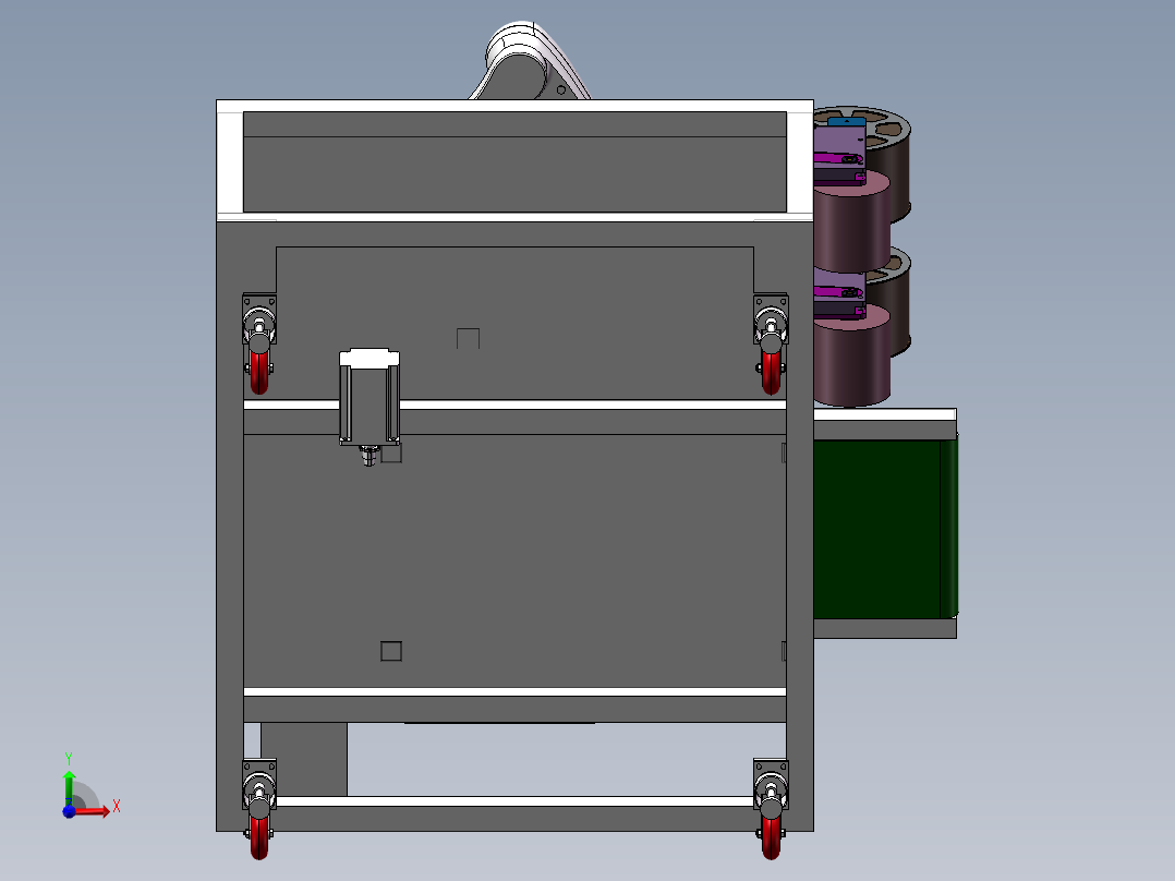SCARA机器人贴标机sw18可编辑前视图