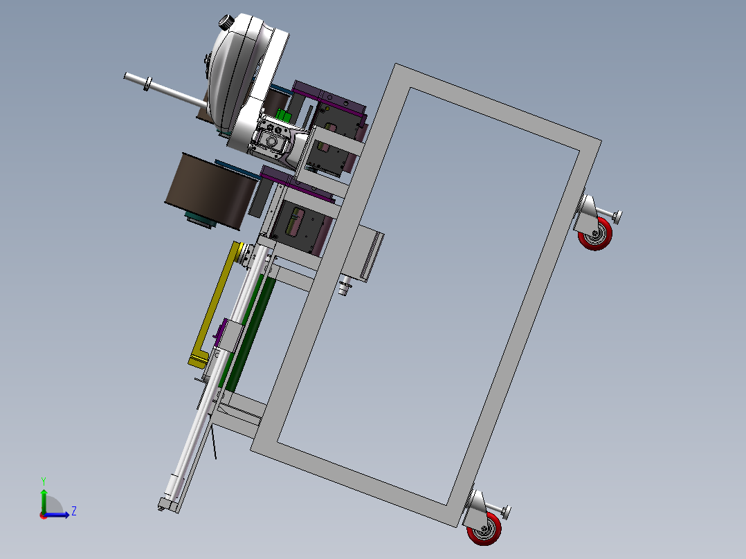 SCARA机器人贴标机sw18可编辑左视图