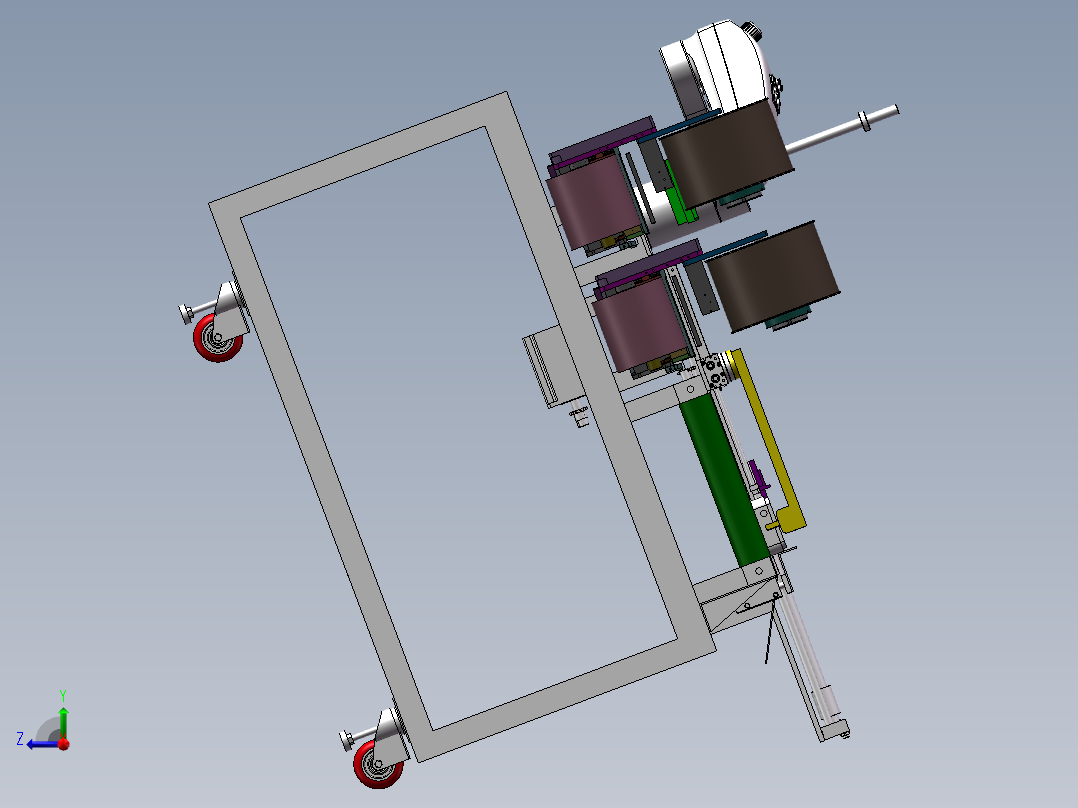SCARA机器人贴标机sw18可编辑右视图