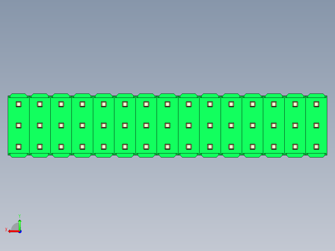 彩色公头100mil（2.54mm）系列-DS1021_green_3x15p_100mil_Type19_rev1.0后视图