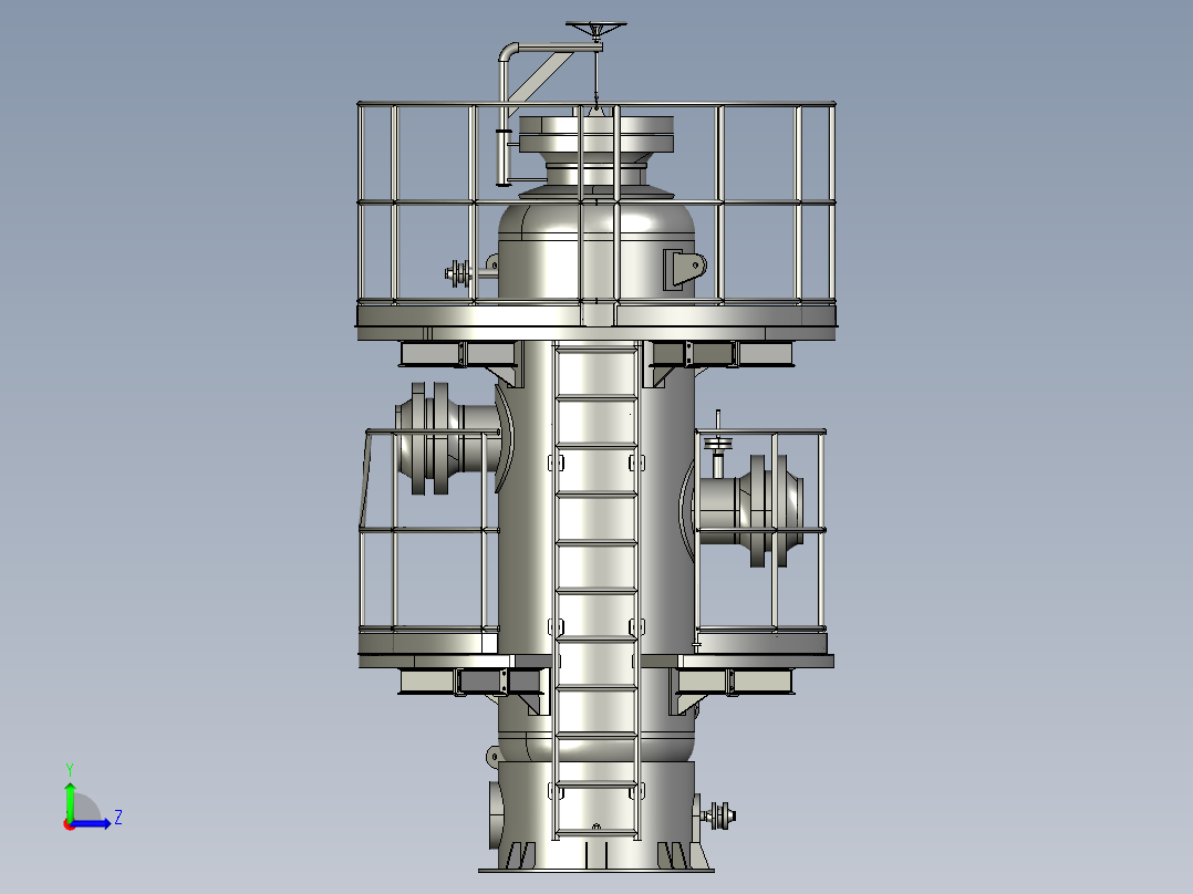 石油和天然气的分离器、压力容器、过滤器和夯实罐左视图