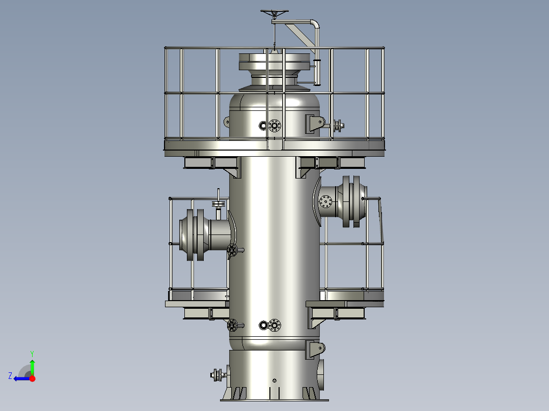 石油和天然气的分离器、压力容器、过滤器和夯实罐右视图