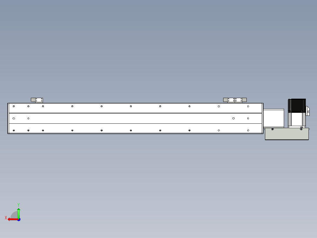 同步带滑台-半封闭B10H-L45-S650-L-P40-D3后视图