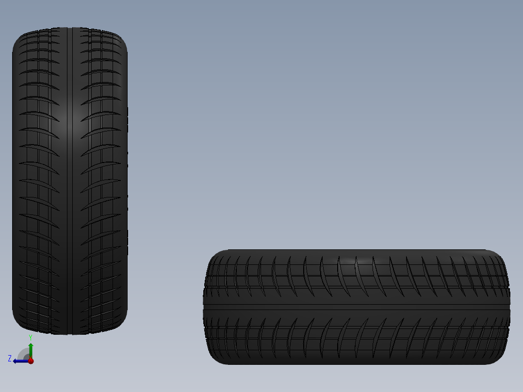 简易轮胎轮毂3D模型图纸 Solidworks设计右视图