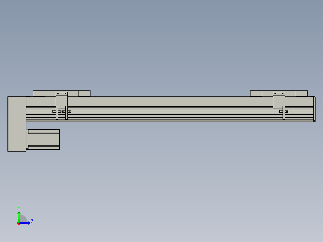 直线模组WG-LHC12-S600-D设计图纸左视图