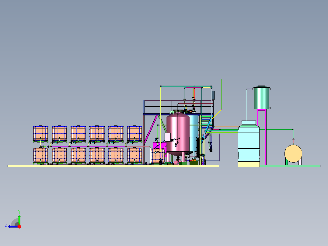 生物柴油生产的成套设备右视图