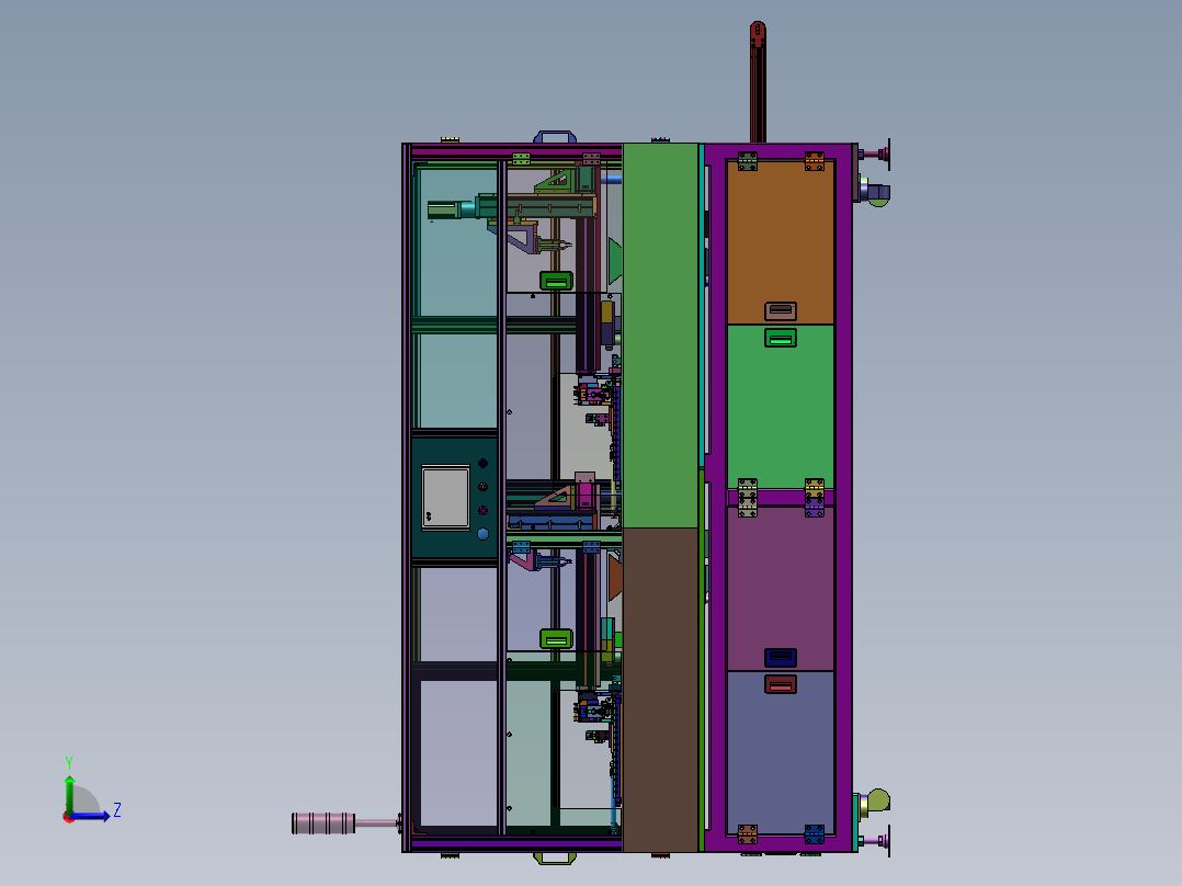 端子折弯导通测试设备左视图