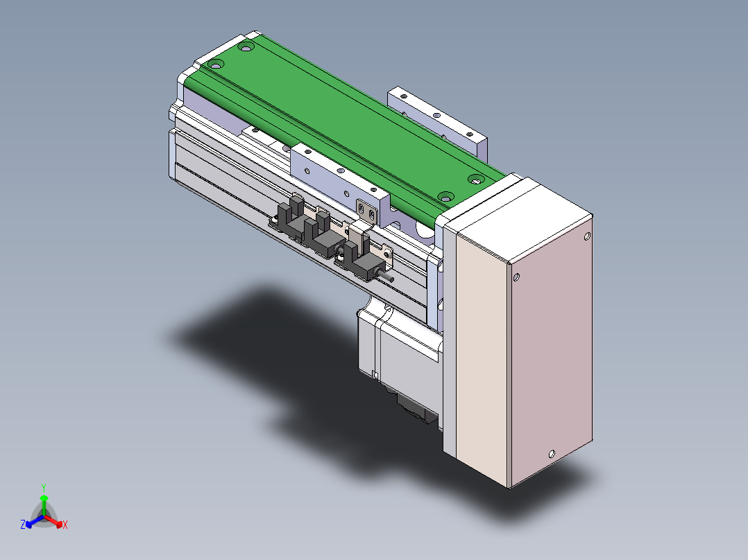 MTH丝杆半封闭模组MT75BS-BM-200W正等轴测图