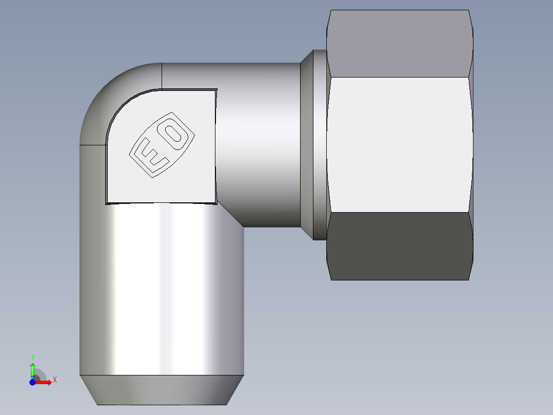 卡套式工业通用硬管接头EO_Weld_elbown_WAS15L前视图