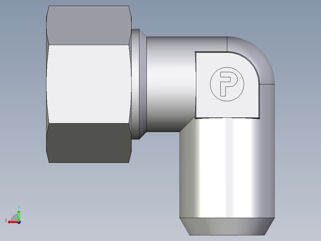 卡套式工业通用硬管接头EO_Weld_elbown_WAS15L后视图
