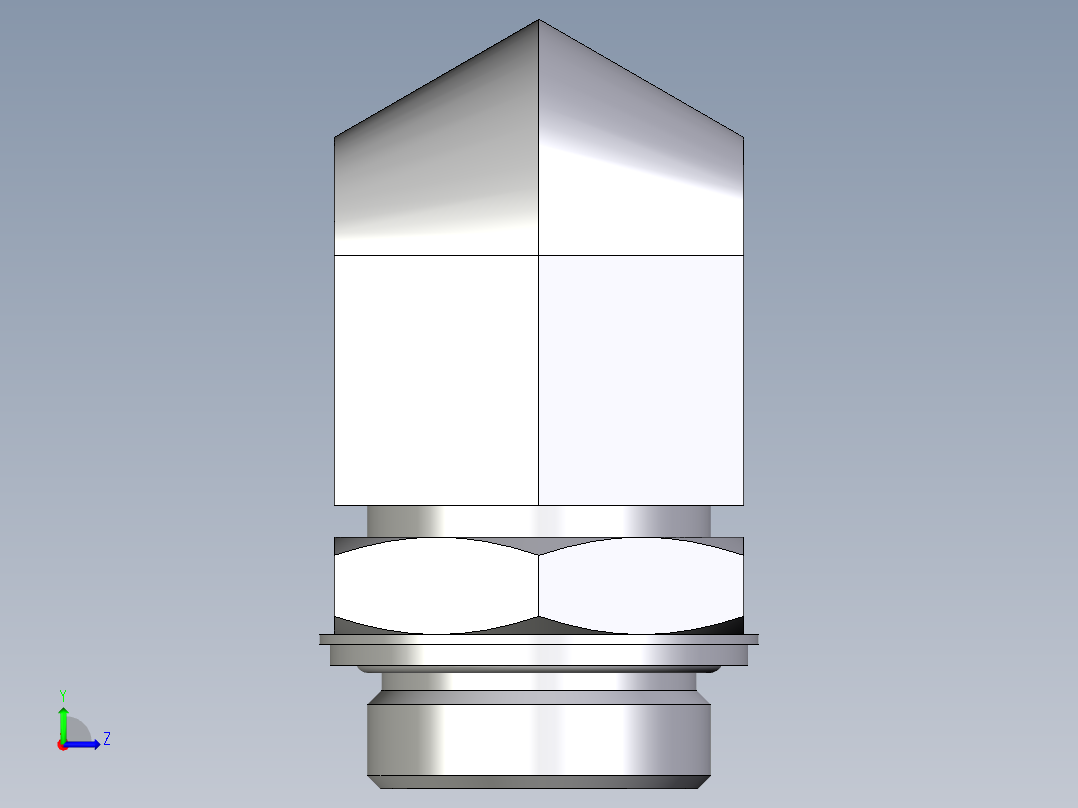 卡套式工业通用硬管接头EO_Adjustable_Locknut_elbow_WEE35LROMDCF左视图