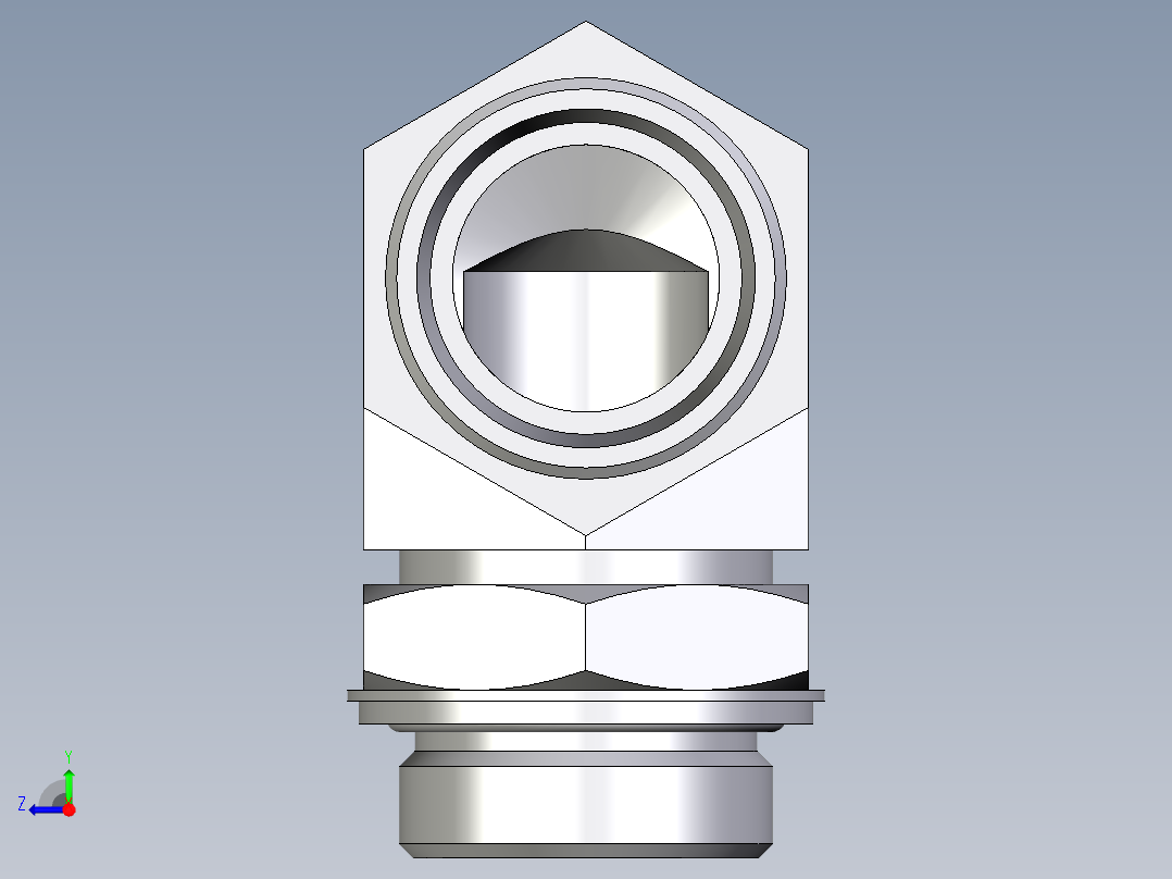 卡套式工业通用硬管接头EO_Adjustable_Locknut_elbow_WEE35LROMDCF右视图