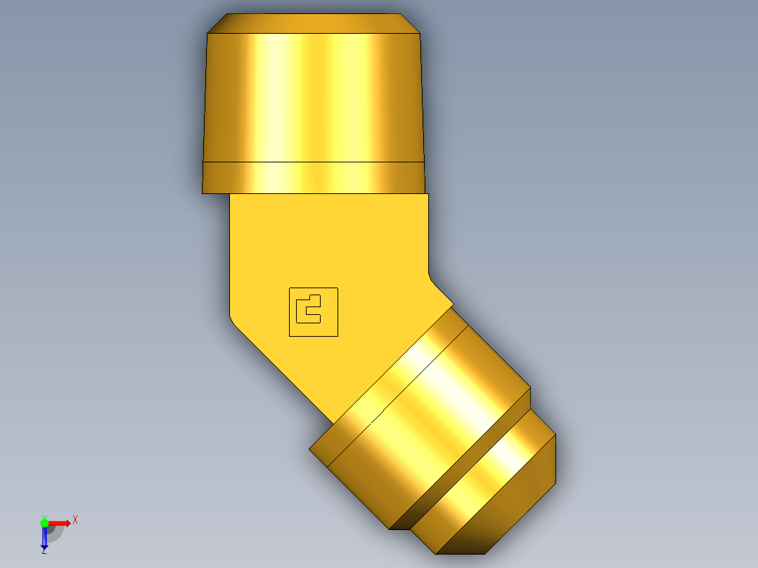 扩口式工业通用硬管接头45Deg Elbow 259F-6-6俯视图