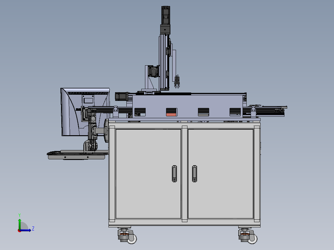 光通讯件烧录自动机左视图