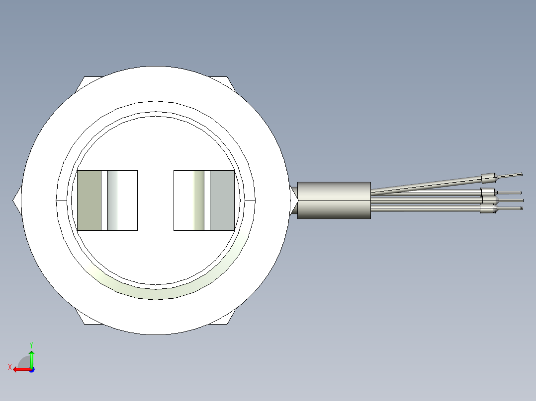 超声波设备H-69mm-2.72in-SS-OUTPUT-3-wire-PNP-NPN-CABLE-BSP-THREAD后视图
