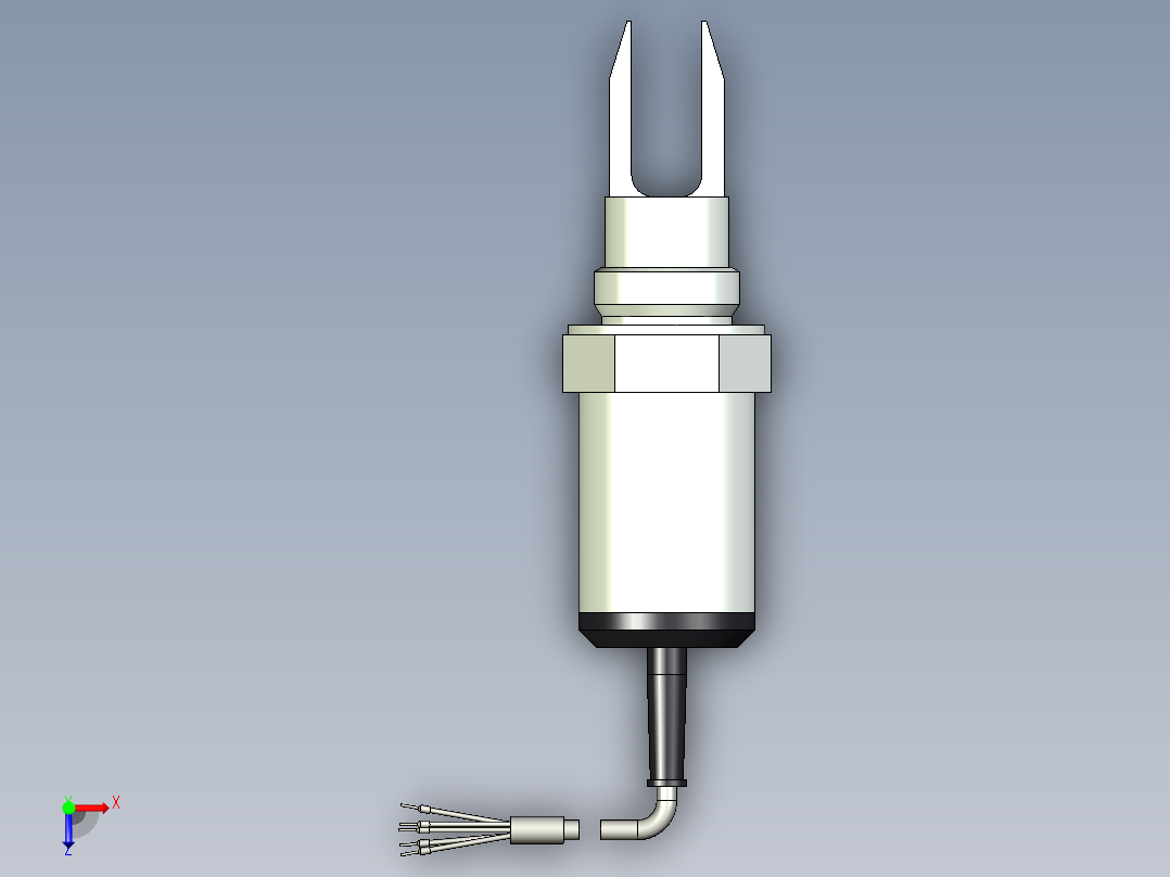 超声波设备H-69mm-2.72in-SS-OUTPUT-3-wire-PNP-NPN-CABLE-BSP-THREAD俯视图