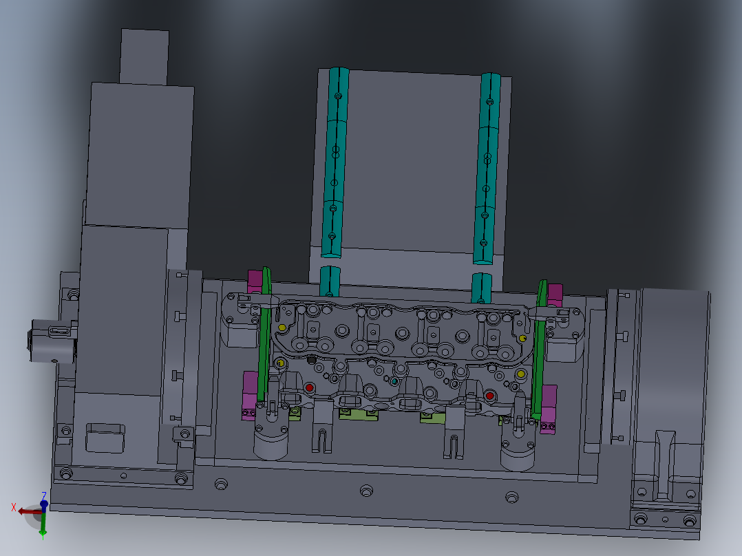 <span style='color: red'>发动机</span>气缸盖精密液压工装夹具（4种加工工序）