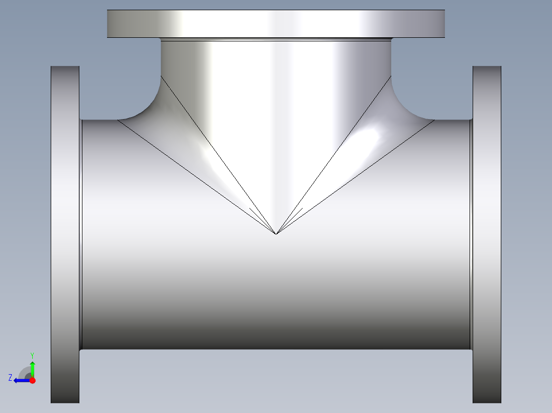 管件接头、螺纹接头、三通(96)右视图