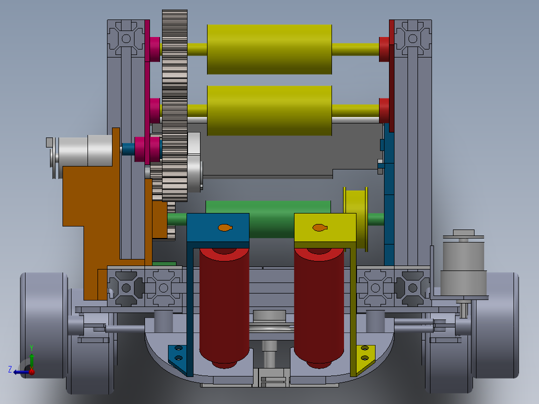 韭菜收割机建模右视图