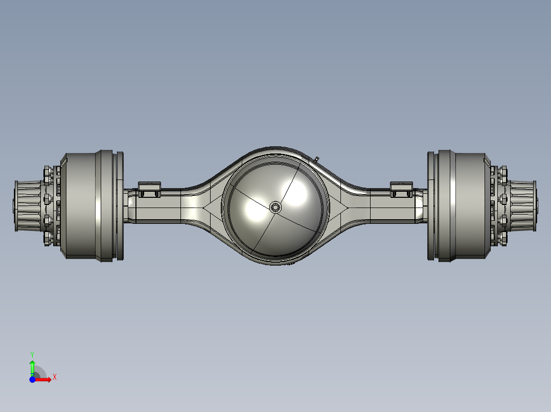 某款重型车驱动桥的设计含三维+CAD图纸+说明书前视图
