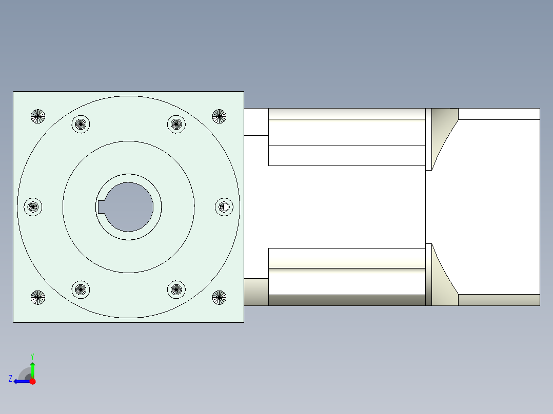 换向器PW140双孔 PLX120-L2 24-95-115-M8-8B.stp右视图