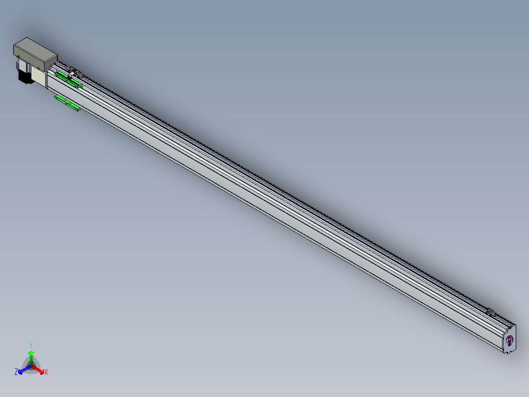 同步带滑台-半封闭B10H-L45-S2000-R-P40-D3正等轴测图