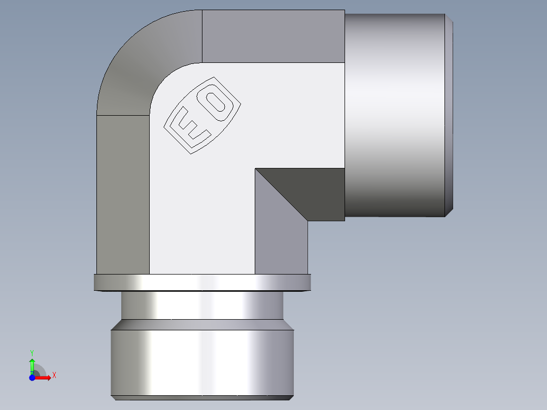 卡套式工业通用硬管接头EO_Male_stud_elbow_WE20SM71X前视图