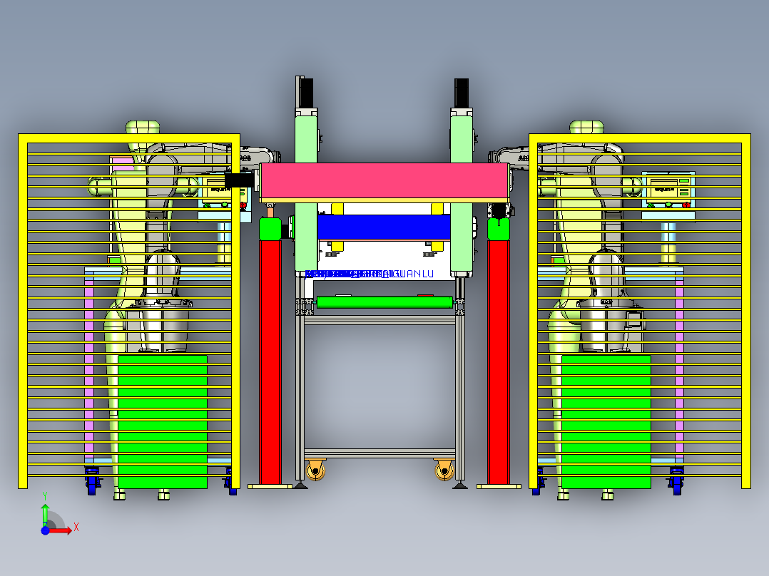 自动丝印线体前视图