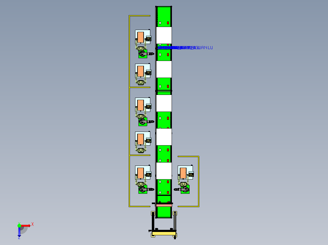 自动丝印线体俯视图
