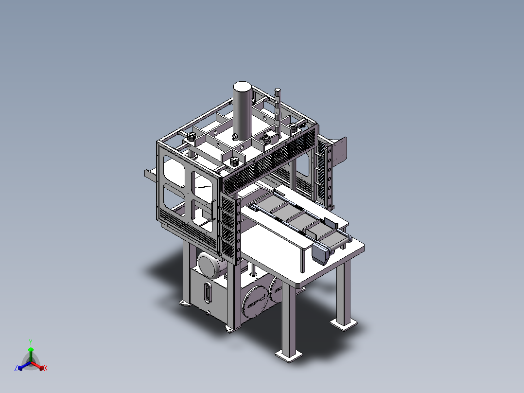 书本胶订切边设备sw18正等轴测图