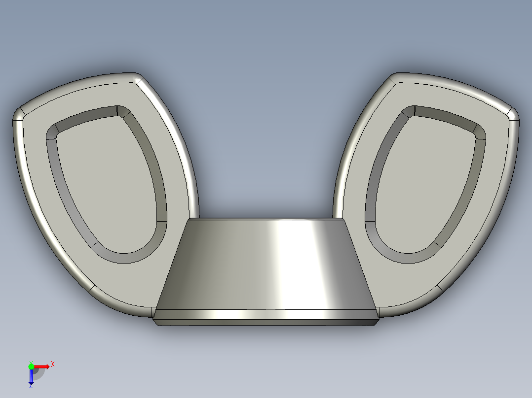 WING NUT 5-16in-18 Thread size 9-16in Base Diameter.STEP俯视图