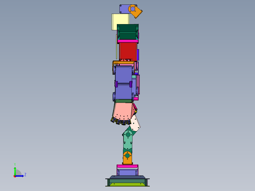 手眼足脑自控型双足机器人左视图