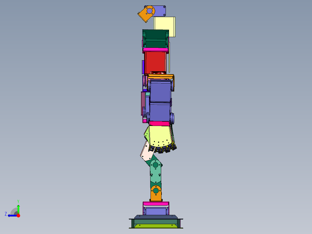 手眼足脑自控型双足机器人右视图