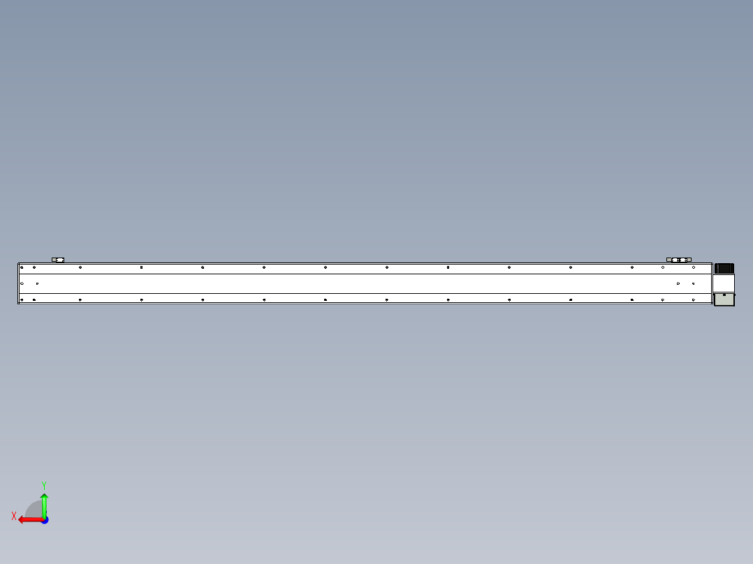 同步带滑台-半封闭B13H-L45-S2000-LU-P40-D3后视图