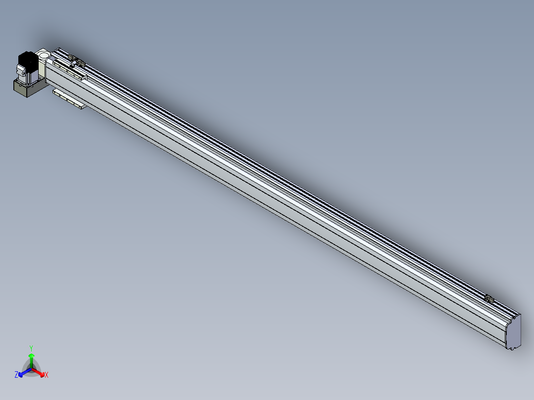 同步带滑台-半封闭B13H-L45-S2000-LU-P40-D3正等轴测图