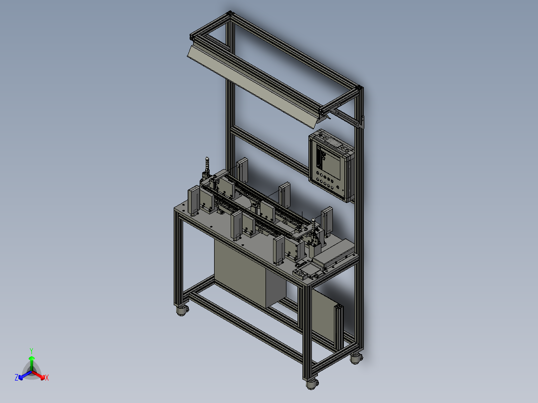 BR205轨道涂油机治具正等轴测图