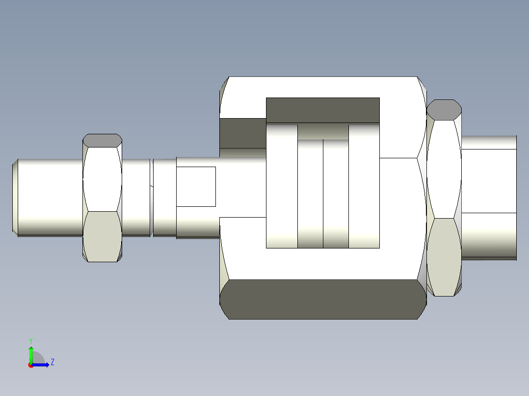 快速聯結器(C)2510-3D多系列多零件图纸模型左视图