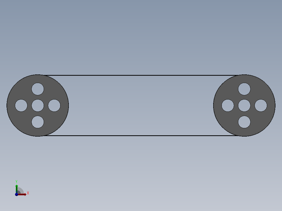 皮带和滑轮驱动--sw三维 3d模型设计图前视图