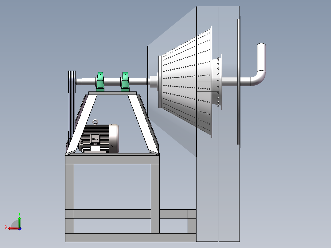 淀粉渣分离机3d图纸 cad图纸 sw设计画图素材 粉渣分离器3d模型后视图